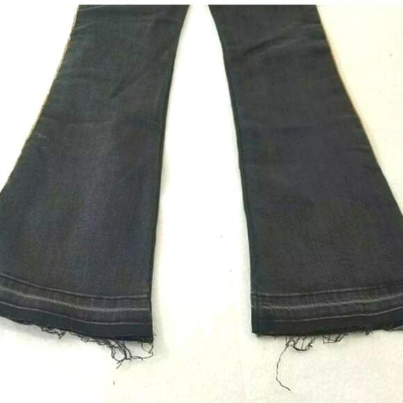 Veronica Beard Cropped Jeans Sz 24 BLACK Carolyn Baby Boot AZTEC TUXEDO Boho - Picture 9 of 16